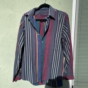 Vtg GANT Multicolor Striped Men's Shirt Jewel toned